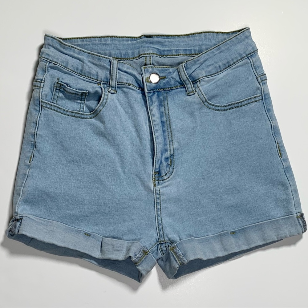 SHEIN Light Wash Shorts 3”